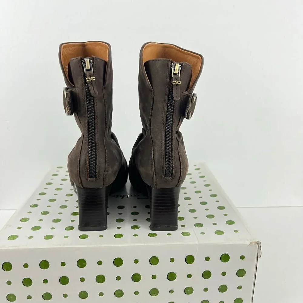 Earthies Chelsea Brown Suede Wedge Boots Size 10 M - Picture 4 of 16